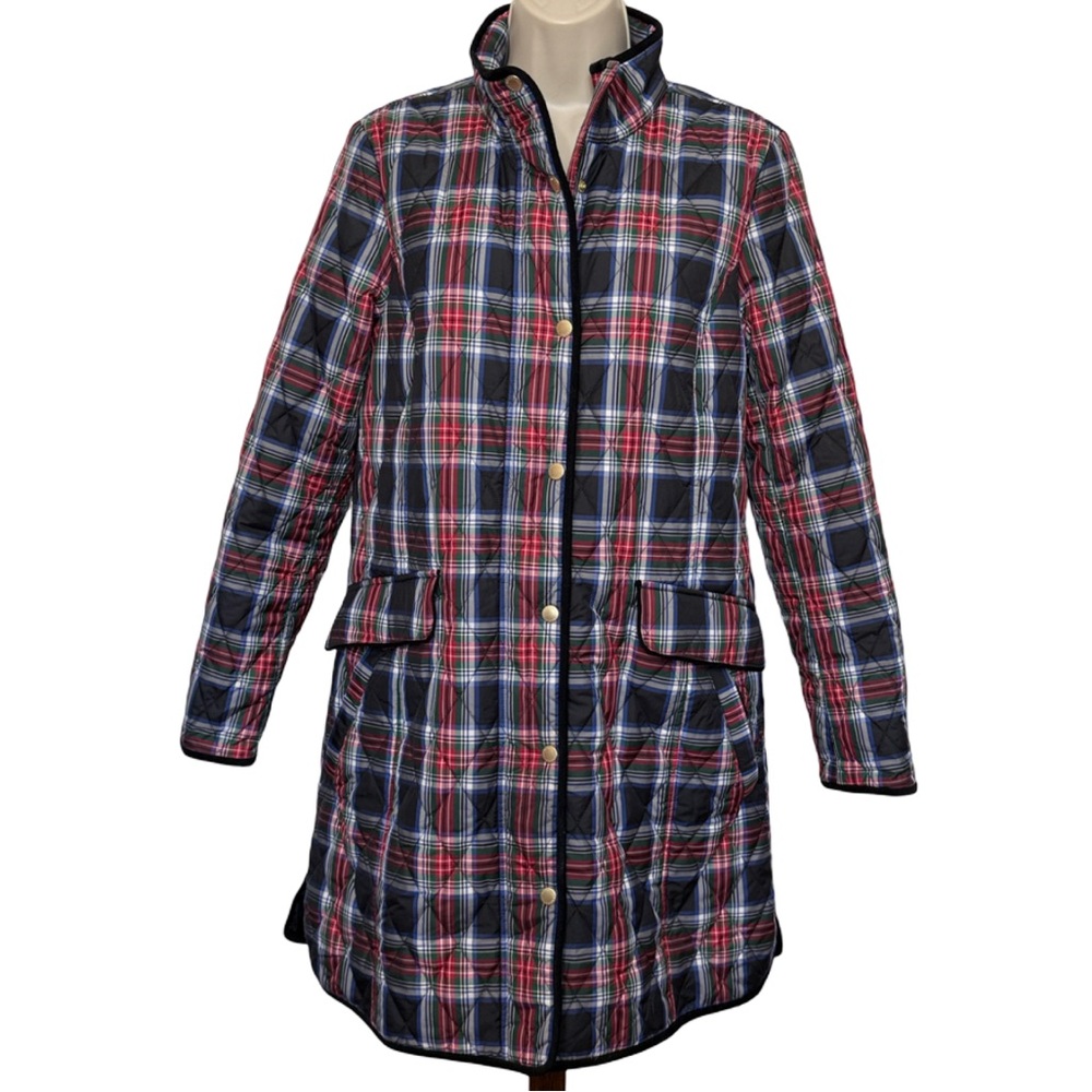 Talbots Plaid Long Quilted Jacket - image 4